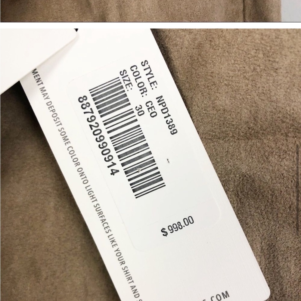 AG The Legging Ankle - Polished Stretch Lamb Skin Suede NWT Size 24 - $998 orig